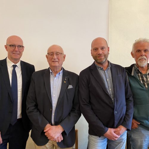 Bild v.l.n.r: Landratskandidat Christoph Gerwers, Wolfgang Pitz, Stefan Schulte Werflinghoff und Jack Kr�mer 